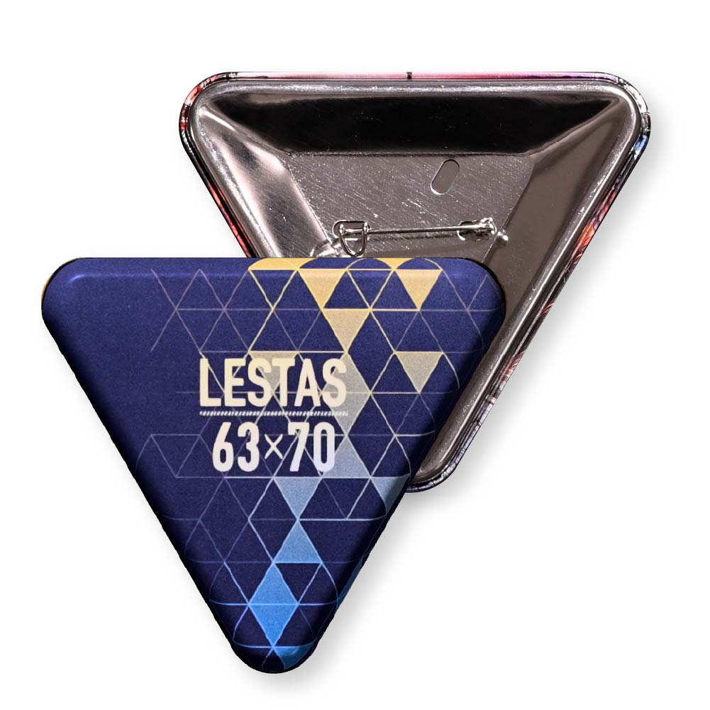 缶バッジ 逆三角形(クリア) 63x70mm Zピン(光沢)