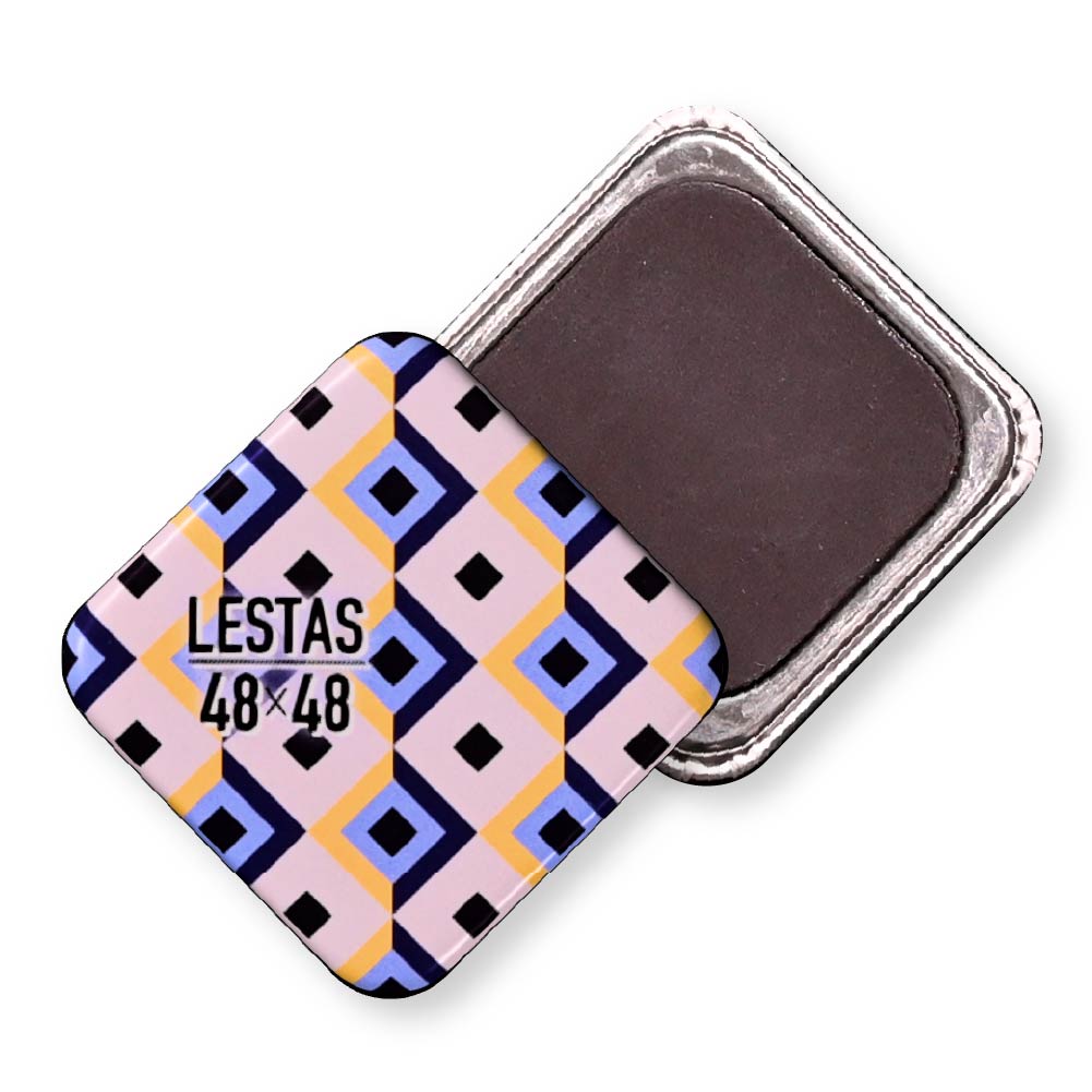 缶マグネット ひし形ラウンドコーナー(クリア) 38x38mm マグネットシート