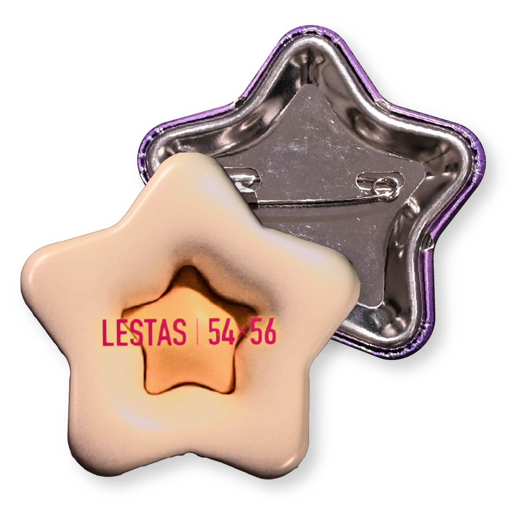 缶バッジ 星型(クリア) 54x56mm 安全ピン(光沢)