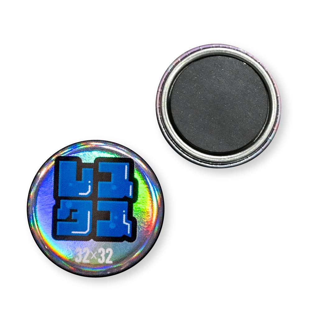 缶マグネット 円形(オーロラ) 32x32mm マグネットシート