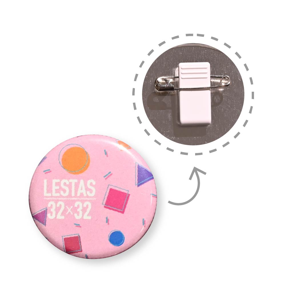 缶バッジ 円形(クリア) 32x32mm 安全ピン付きクリップ(光沢)