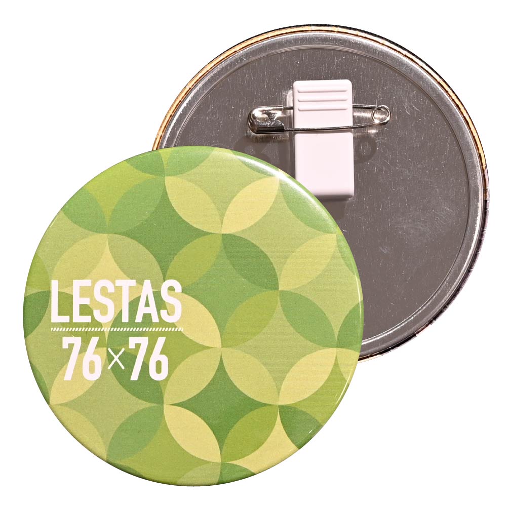 缶バッジ 円形(クリア) 76x76mm 安全ピン付きクリップ(光沢)