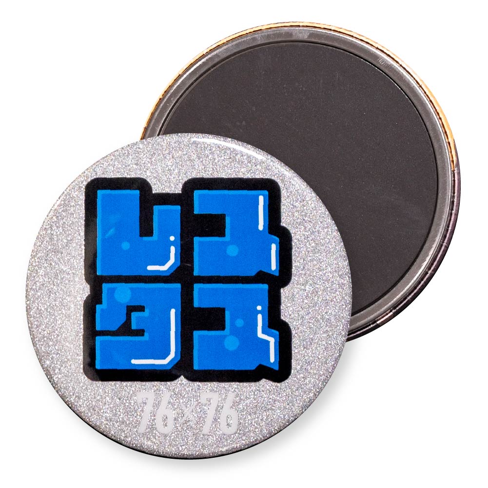 缶マグネット 円形(グリッター シルバー) 76x76mm マグネットシート