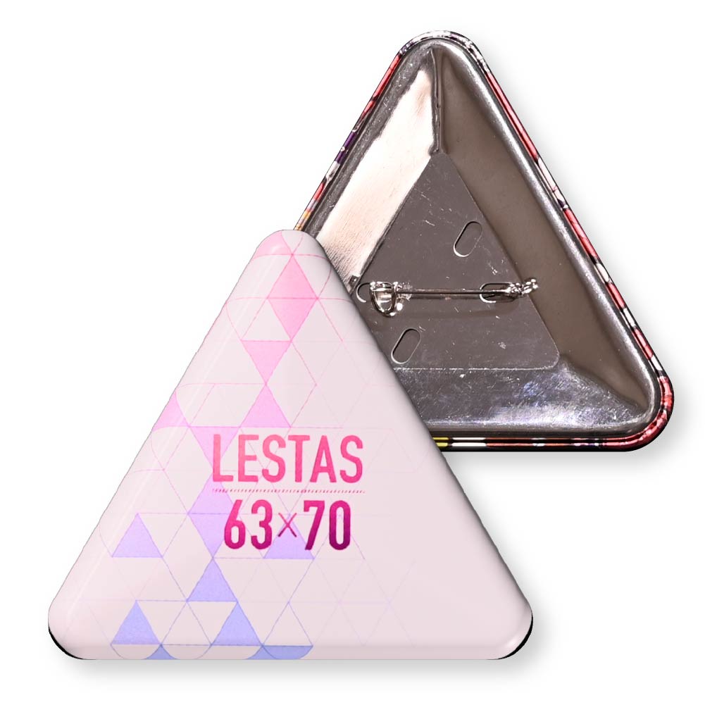 缶バッジ 正三角形(クリア) 63x70mm Zピン(光沢)