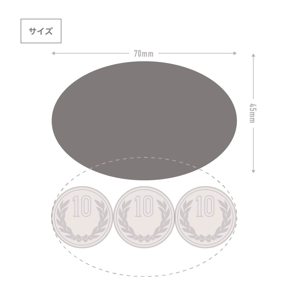 缶バッジ 楕円形(クリア) 45x70mm Zピン(光沢)