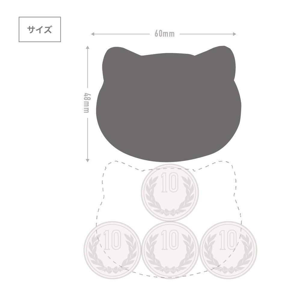 缶バッジ 動物型(クリア) 48x60mm 安全ピン(梨地)