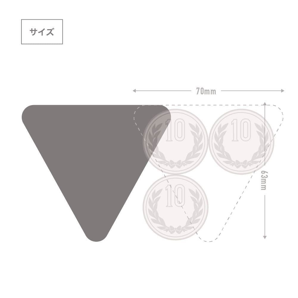 缶バッジ 逆三角形(クリア) 63x70mm Zピン(光沢)