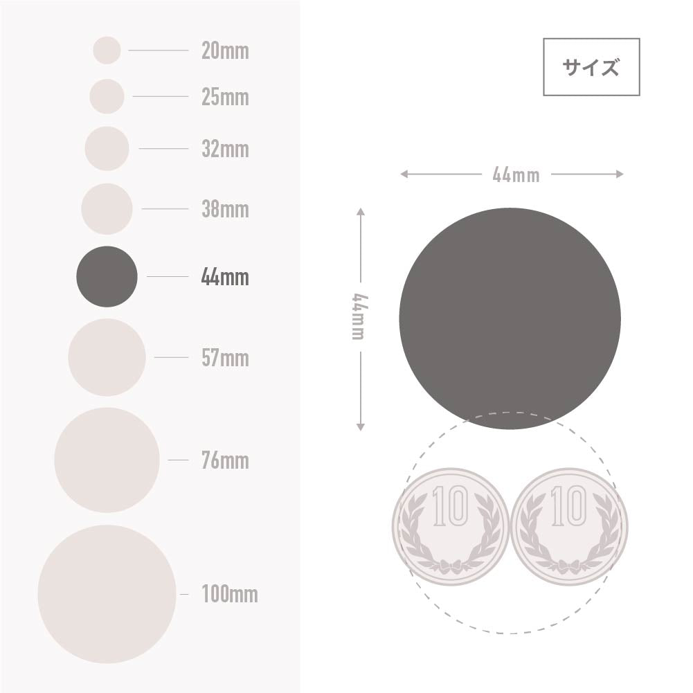 缶バッジ 円形(ホログラム スクエアモザイク) 44x44mm 安全ピン(梨地)