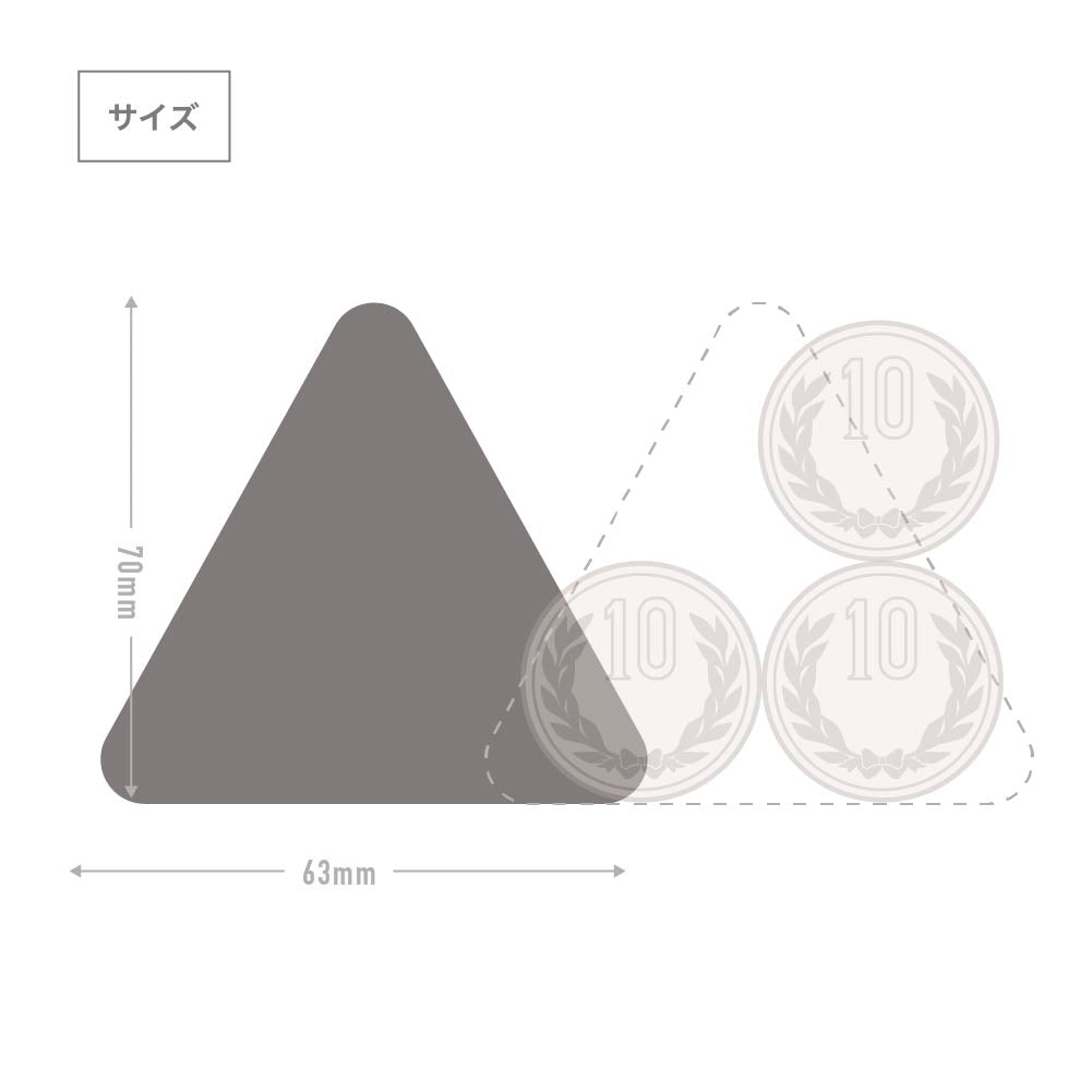 缶バッジ 正三角形(クリア) 63x70mm Zピン(光沢)