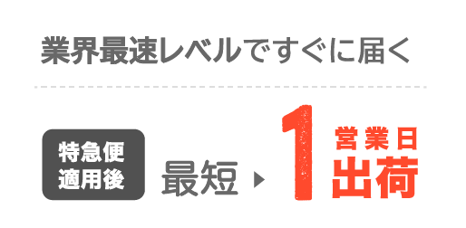 Translation missing: ja.業界最速レベルですぐに届く